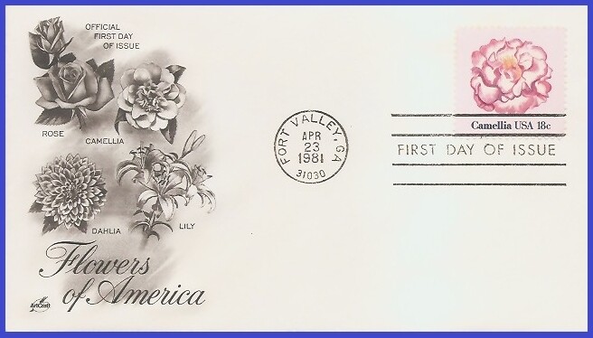 USA5 #1877 U/A ARTCRAFT FDC   Camellia