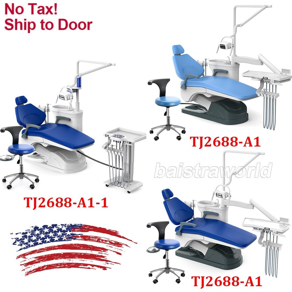 3Style Dental Unit Chair Computer Controlled DC Motor PU Leather & Stool
