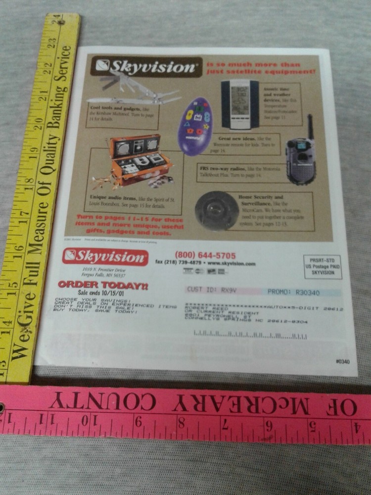 Skyvision Catalog August 2001 Electronics Cameras
