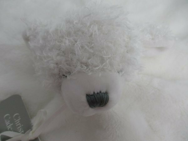 NWT Blankets & And Beyond Bless This Baby Baptism White Lamb Bear Security Plush