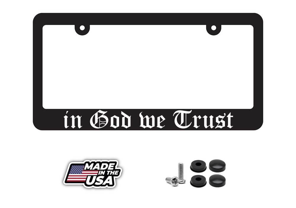 In God We Trust License Plate Frame - Black Frame