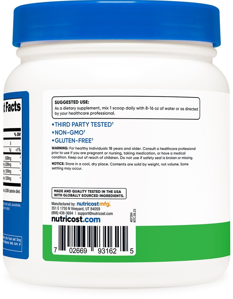 Nutricost BCAA Powder (Green Apple) 60 Servings