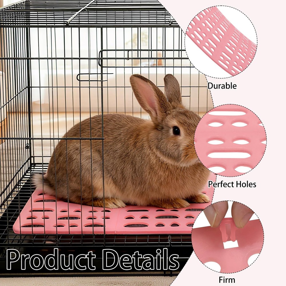 18 Pack Plastic Rabbit Cage Mat, Bunny Resting Mats for Cage with Snap Joint,...