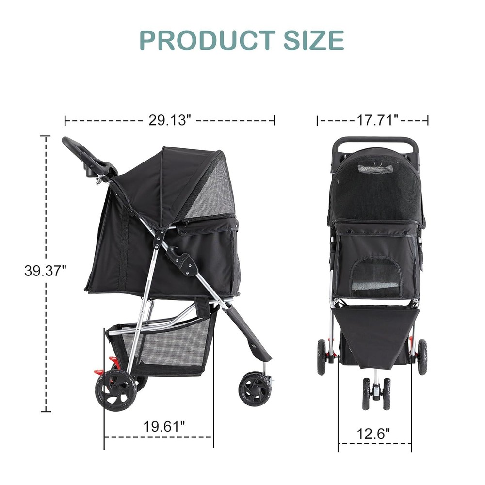 Elegant Pet Stroller for Small to Medium Pets | Lightweight & Foldable Design