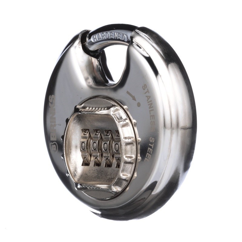 Resettable Discus Padlock 80mm 5500 lbs Cut Resistant Security Lock 4 Dial Combo