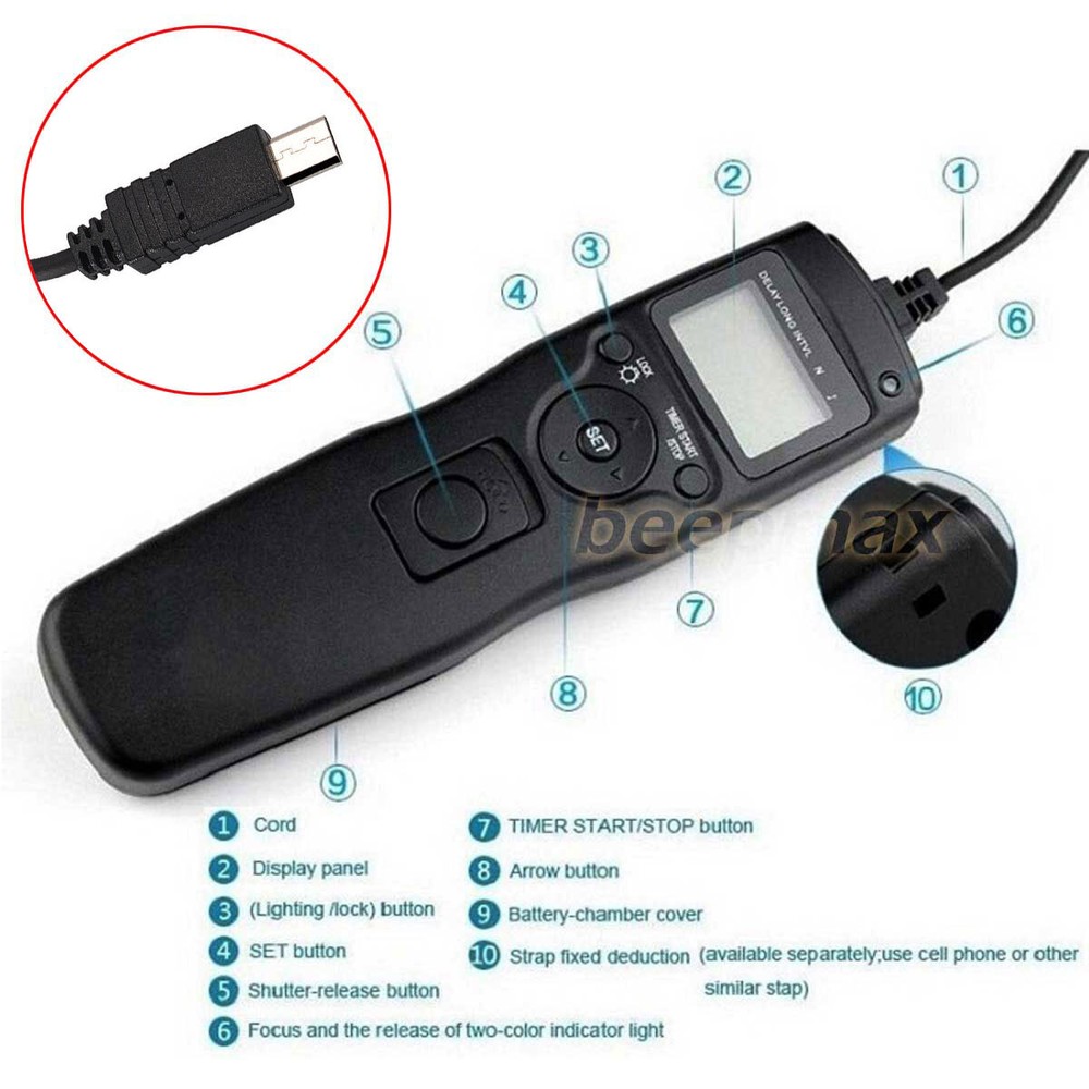 Intervalometer Timer Remote Control Shutter Release for Sony A6000 A6100 A6600