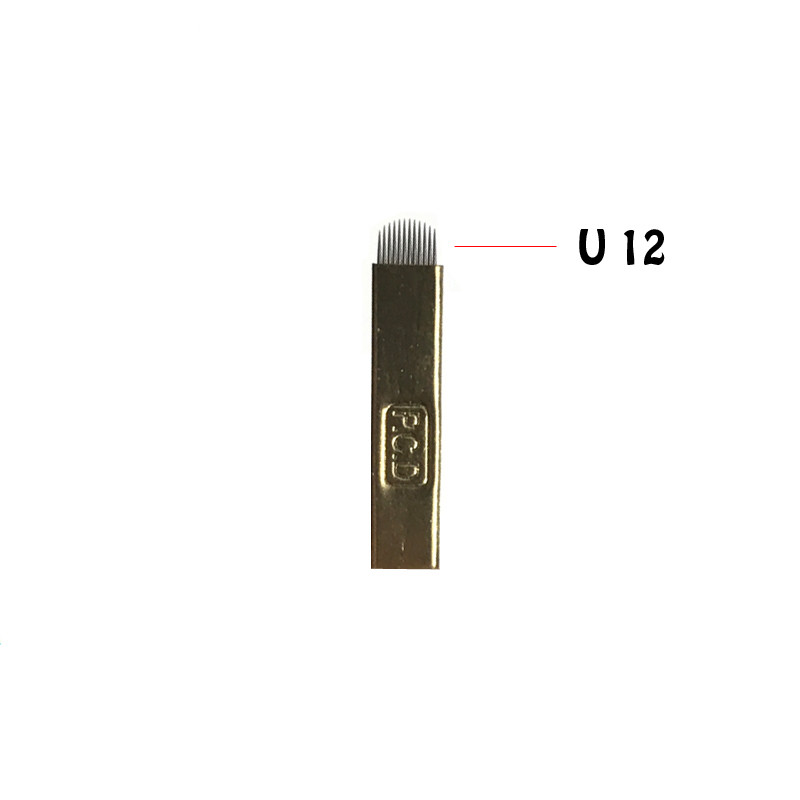 12 U Shape Needles Microblading Eyebrow Tattoo Permanent Makeup Manual Blade