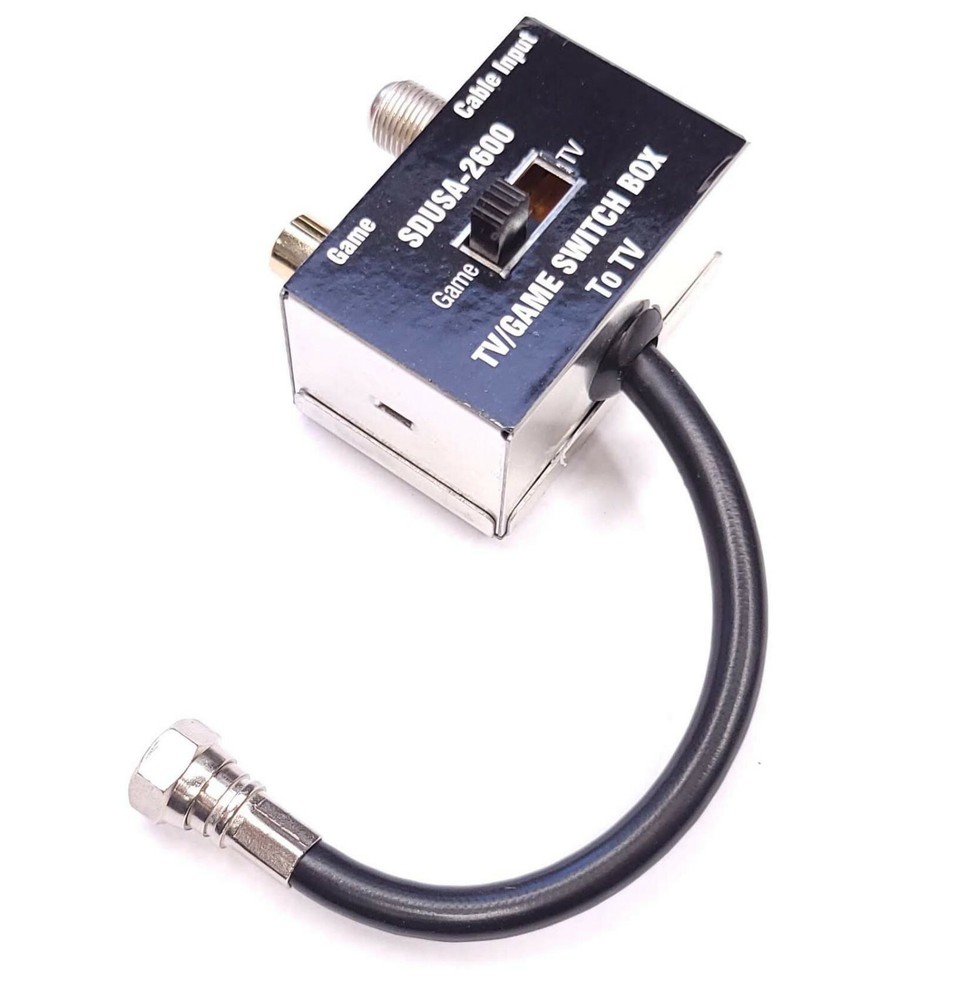 New Switch Box Adapter for Atari 2600 Modern Hookups Video Game RF TV 75ohm Coax