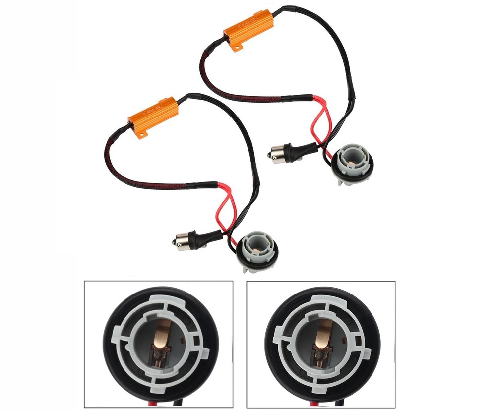 Wire LED Resistor Canceler Flash Error Decoder 1156 S Rear Turn Signal Stock