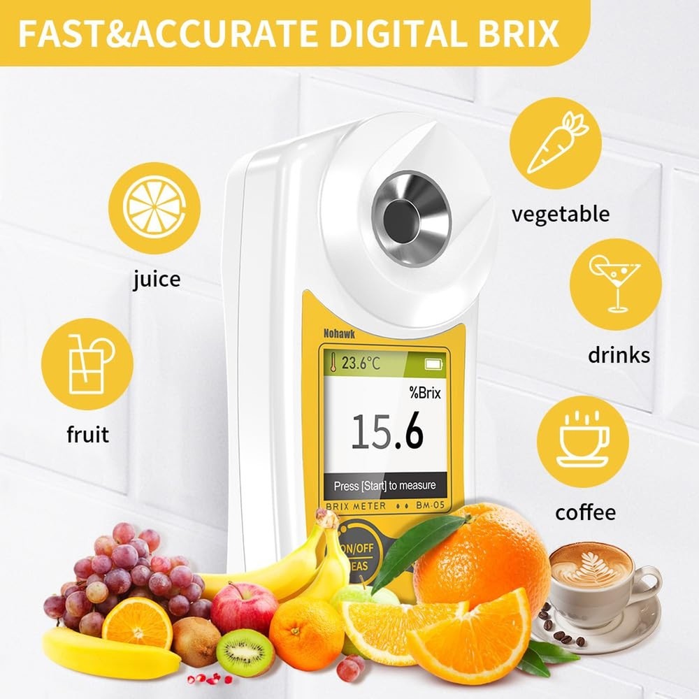Digital Brix Refractometer Flagfront brix Meter Refractometer USB C Charging ...