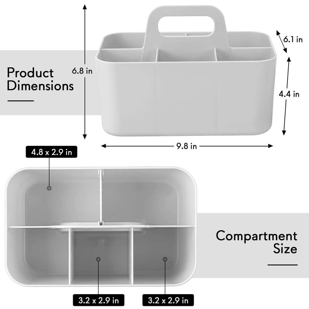 Tiawudi Multipurpose Caddy Organizer, Plastic Caddy with Handle, Stackable De...