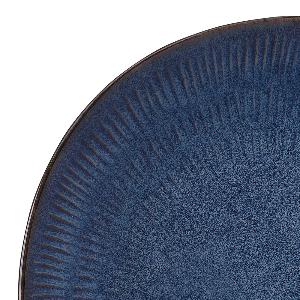 Racheal Blue Dinnerware Set 12 Piece Stoneware Ceramic Kitchen Dishes