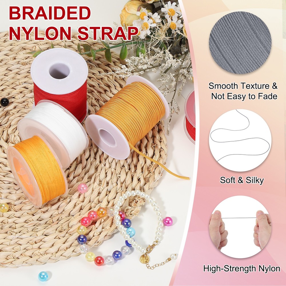 0.02" x 109 Yards Nylon String Bracelet String Braided Nylon Thread Dark Gray
