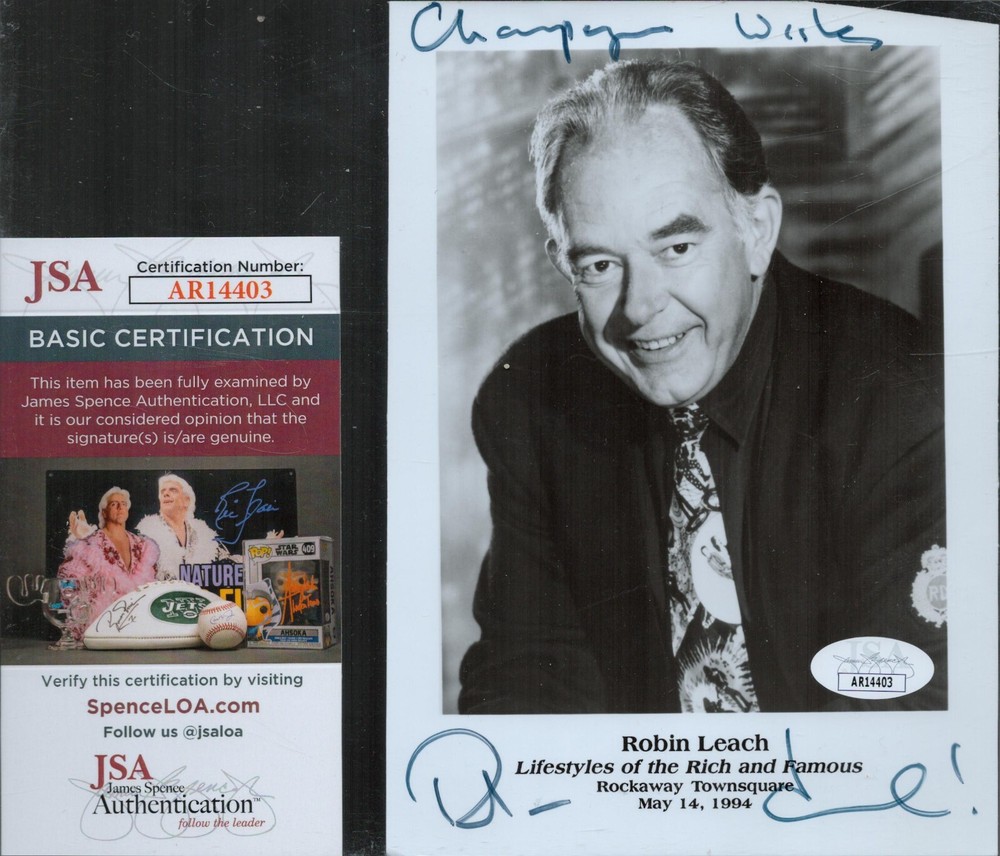 Robin Leach Autograph JSA Cert Number AR14403