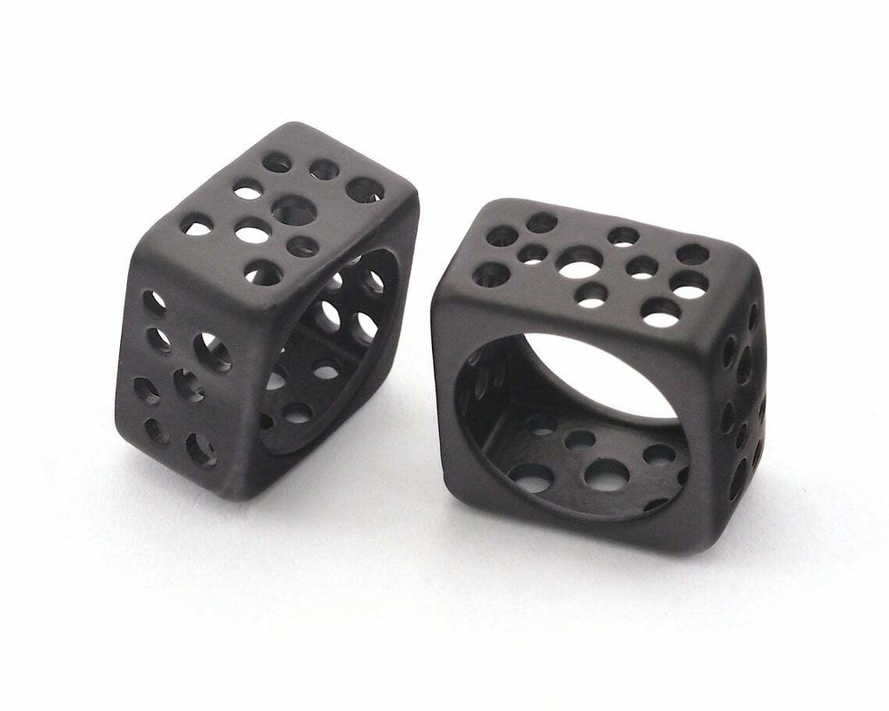 Square Perforated Ring Black Painted brass Optional Size 3694-3695-3696