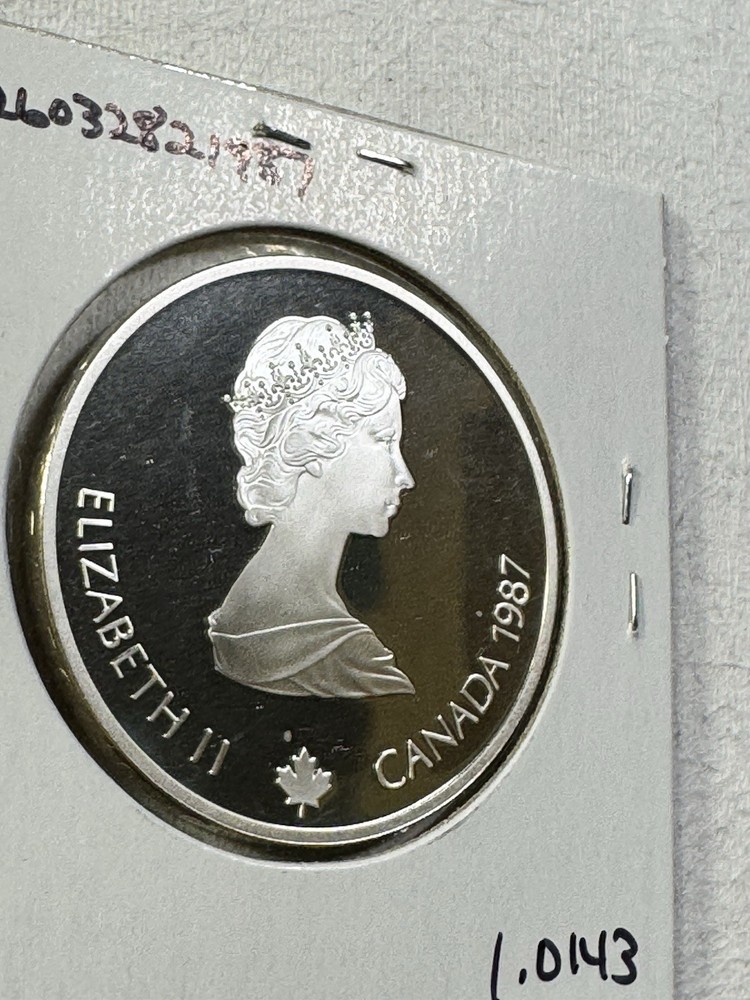 1987 Canada 20 Dollar Large Silver Proof Olympic Commemorative Figure Skating