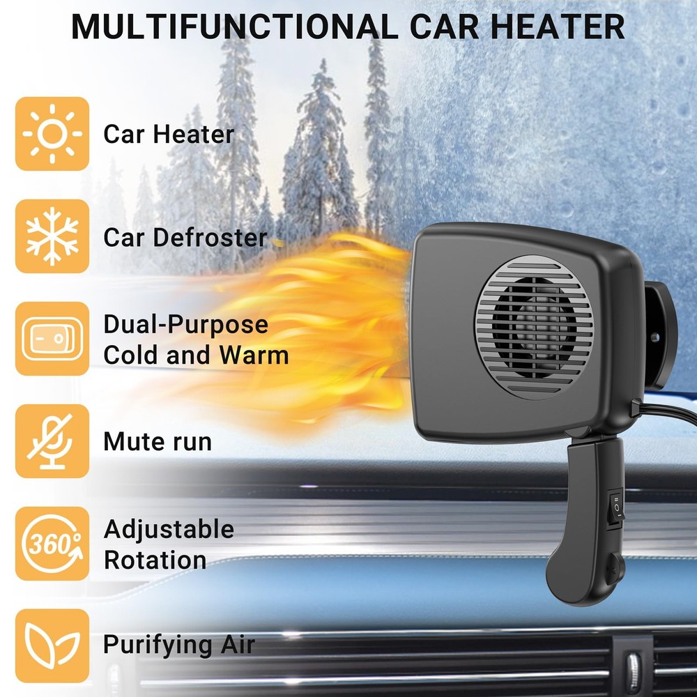 12V Car Heater, 200W Heaters That Plug Into Cigarette Lighter