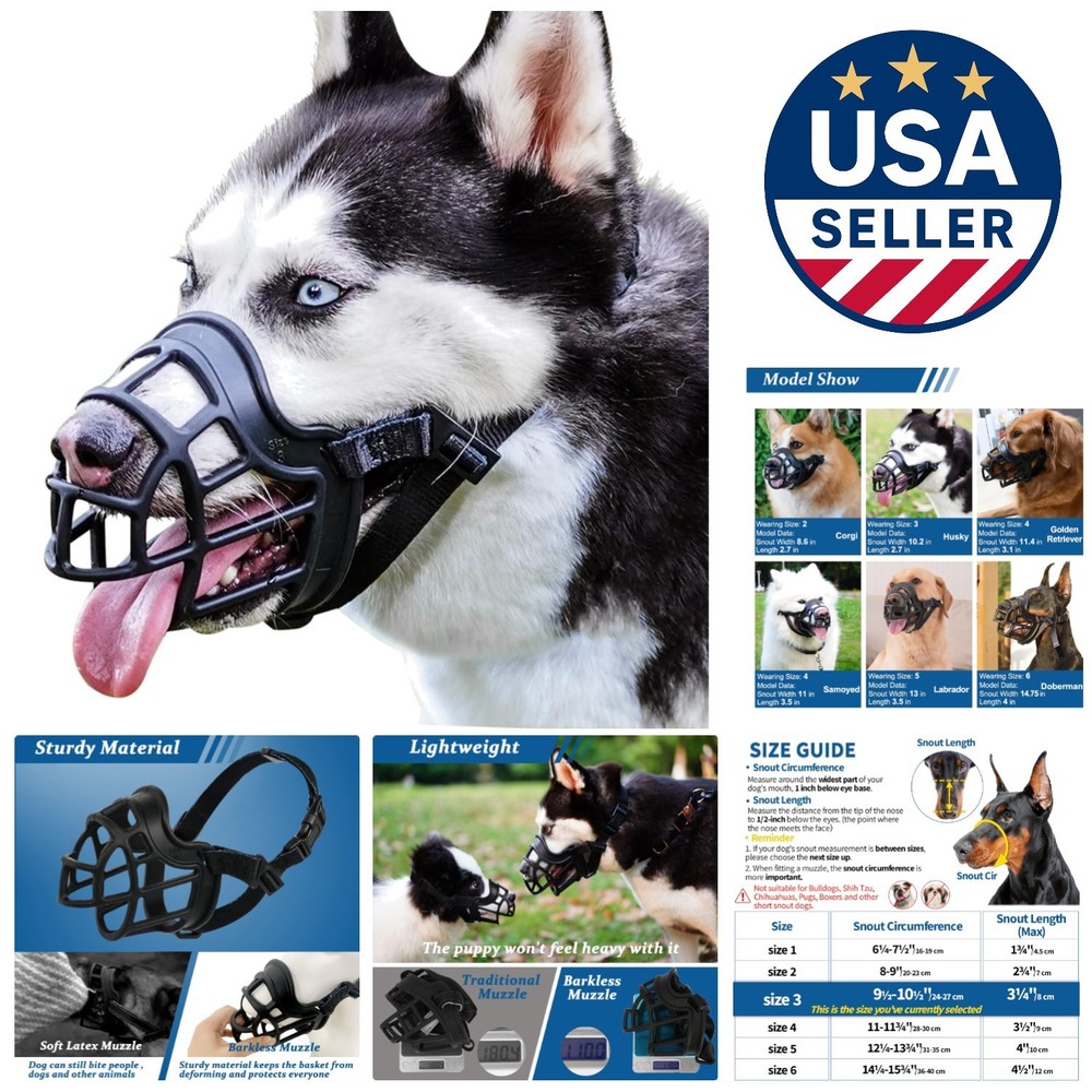 Malleable Silicone Dog Muzzle - Adjustable Design for Safe Grooming & Training