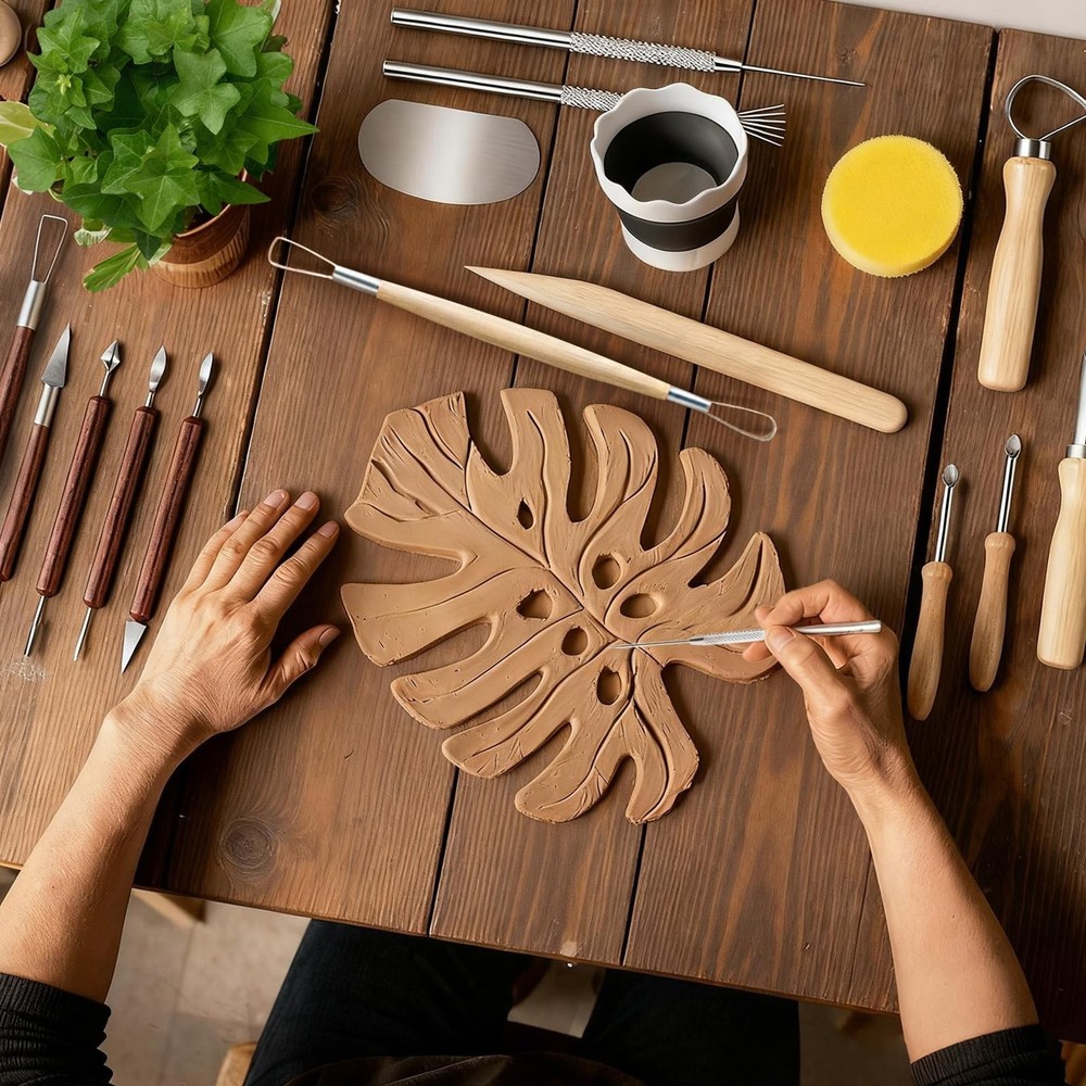 Clay Tools, 19 PCS Pottery Tools, Sculpting Tool for Pottery for Ceramic Craf...
