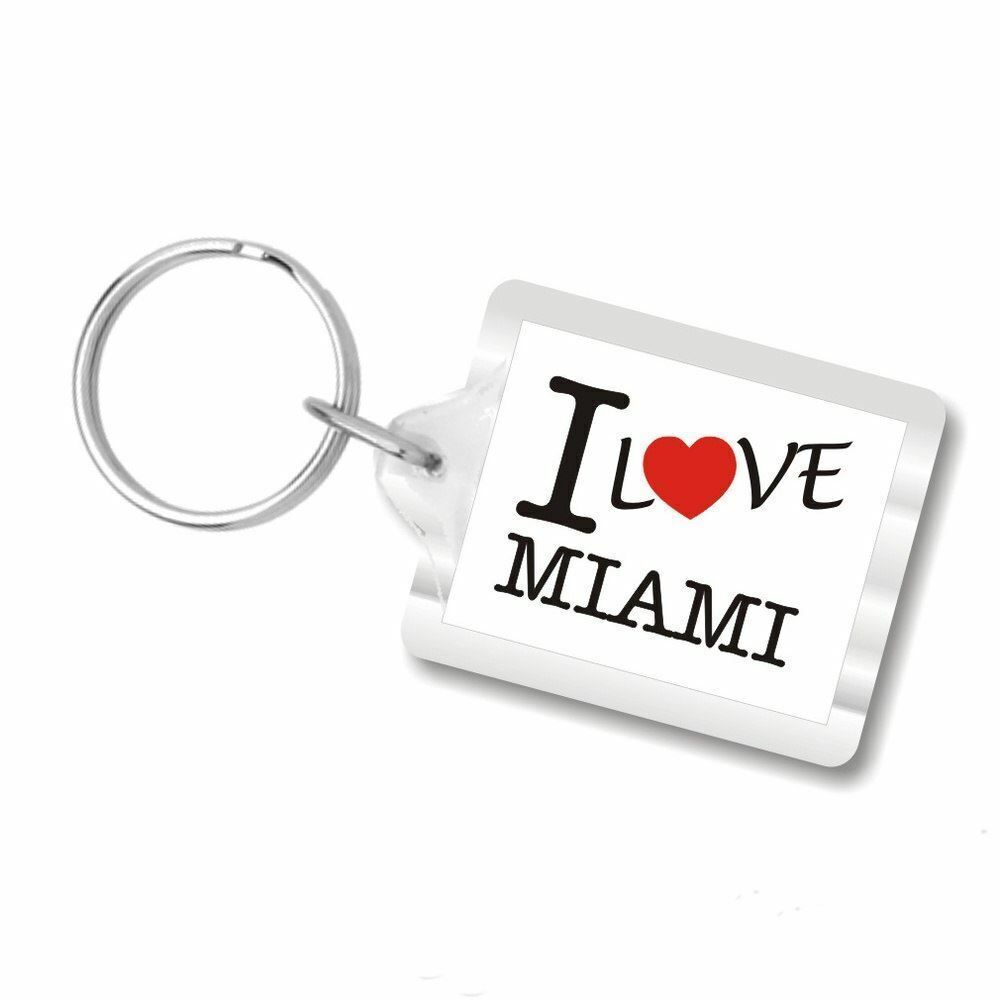 I Love Miami Plastic Key Chain
