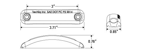 (2) TecNiq Clear / RED 2 LED light Clearance Marker Trailer Truck Surface 2 wire