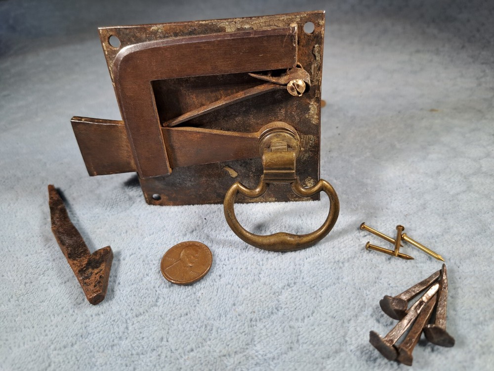 Early 1700's Plate Latch Stirrup Handles LH