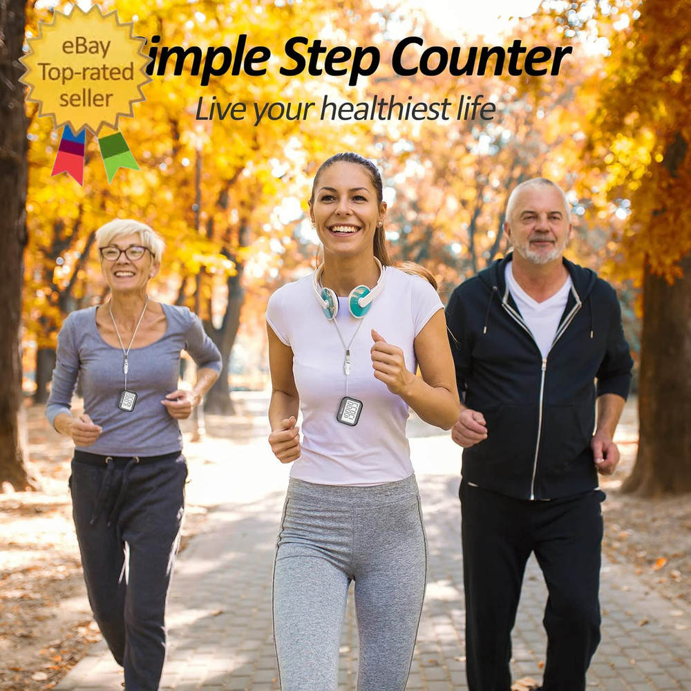 3D Pedometer for Walking, Simple Step Counter for Walking with Removable Clip