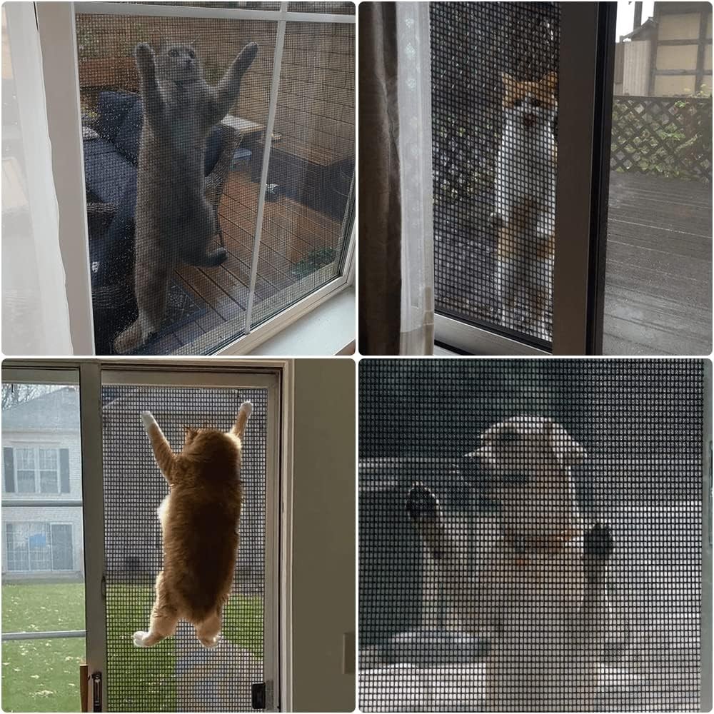 59x200" Pet Proof Window Screen Mesh Roll Replacement,Charcoal,Scratch Resistant