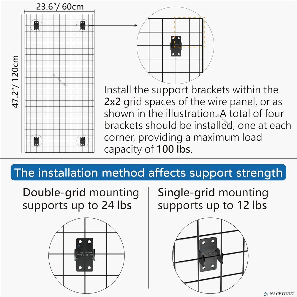 Grid Wall Clips 12 Pack Advanced Gridwall Mount Brackets Reinforced Double Hook