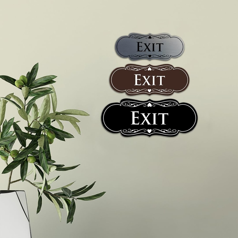 Designer EXIT Sign - Black/Gold - Small 1 Pack