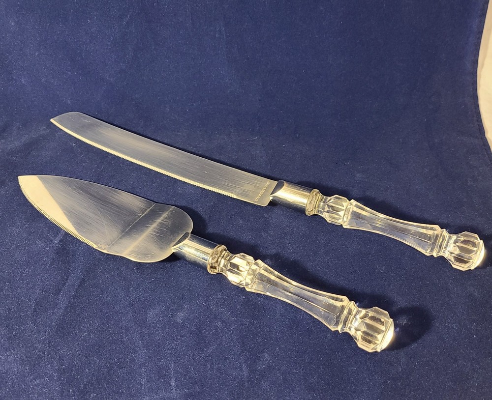 Wedding Cake Knife and Server Set with Acrylic Handle