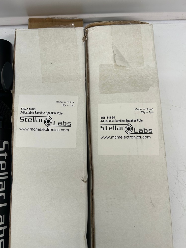 2 Stellar Labs 555-11660 Adjustable Satellite Speaker Pole Stands