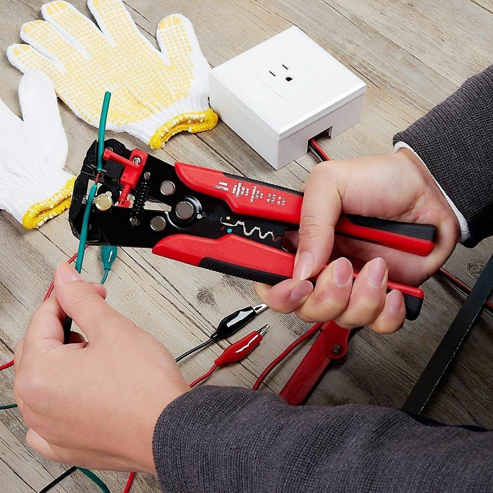 Self Adjusting Wire Stripper & Wire Cutter Crimper Cable Stripping Tool 8"