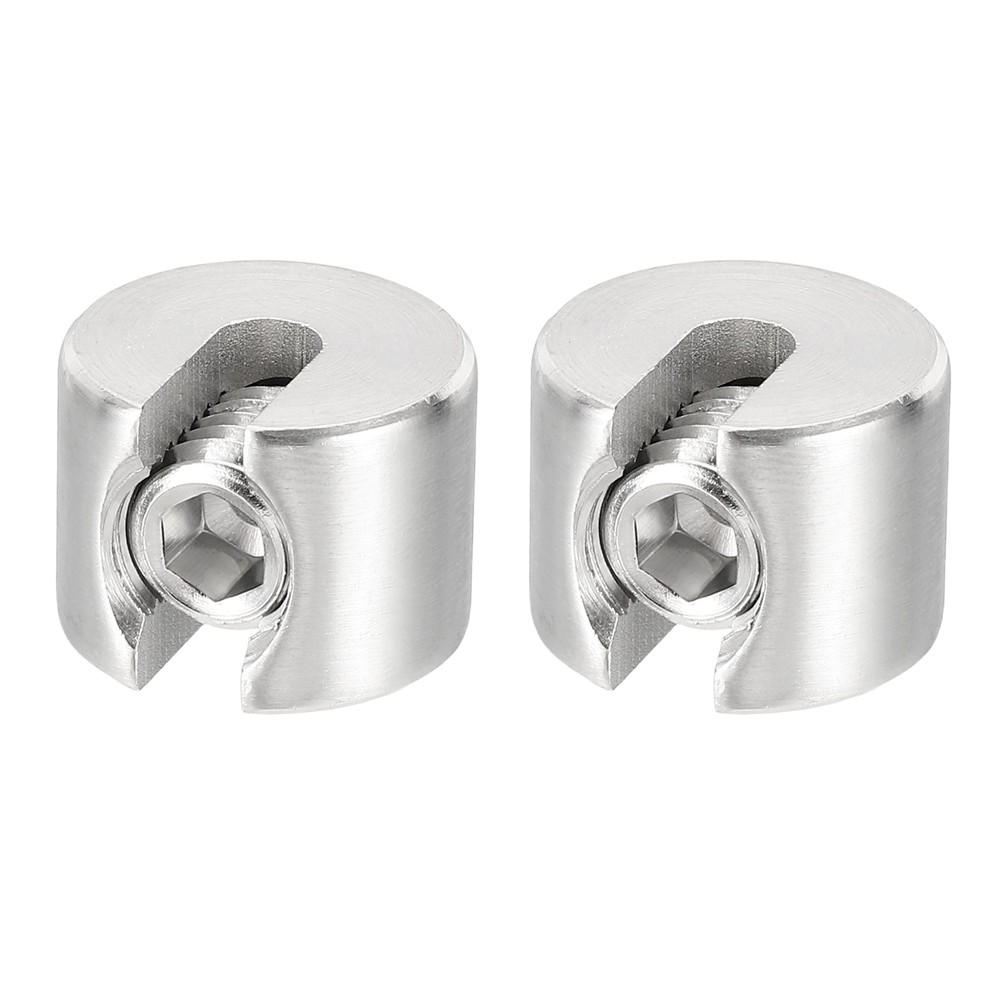 2 Pcs Wire Rope Fixing Clips, 5mm Single Hole Lock Cable Clamp Clip, Silver