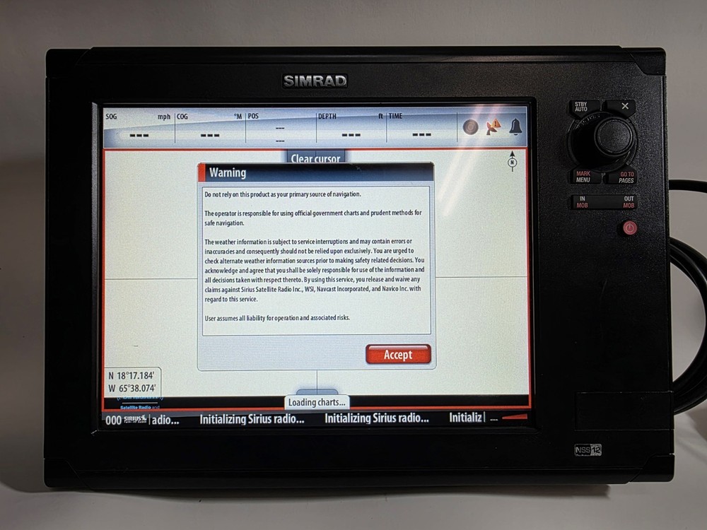 DUAL Simrad NSE 12 GPS Chartplotter Multifunction Display - Tested
