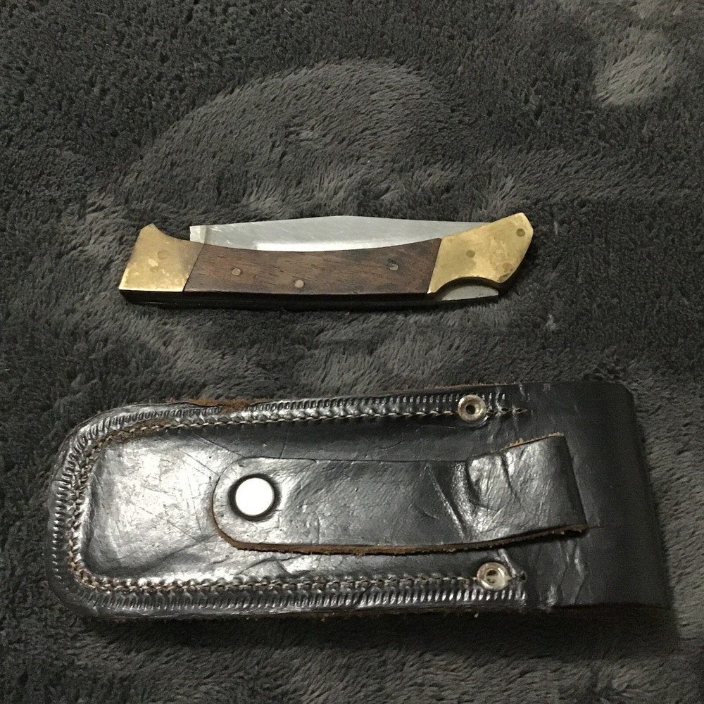 Folding Knife 4” Blade Pakistan Stainless & Sheath