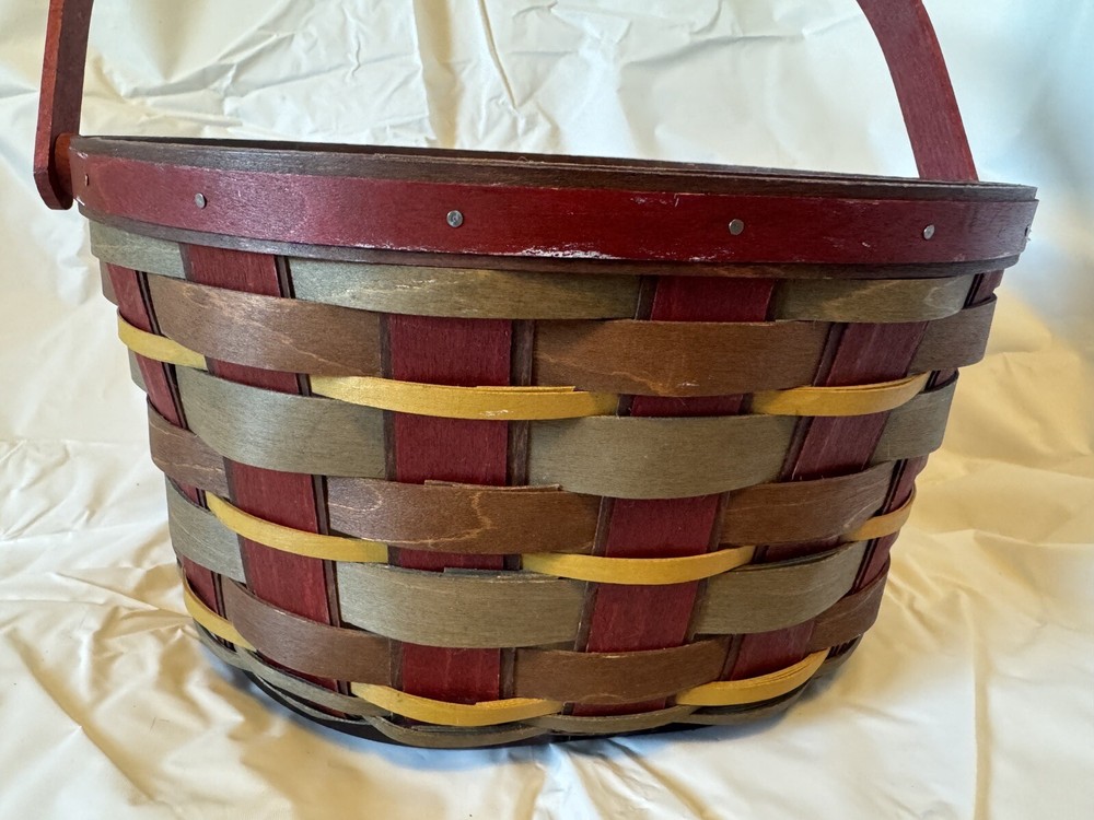 Longaberger 2011 Crimson Hill Oval Basket & Protector