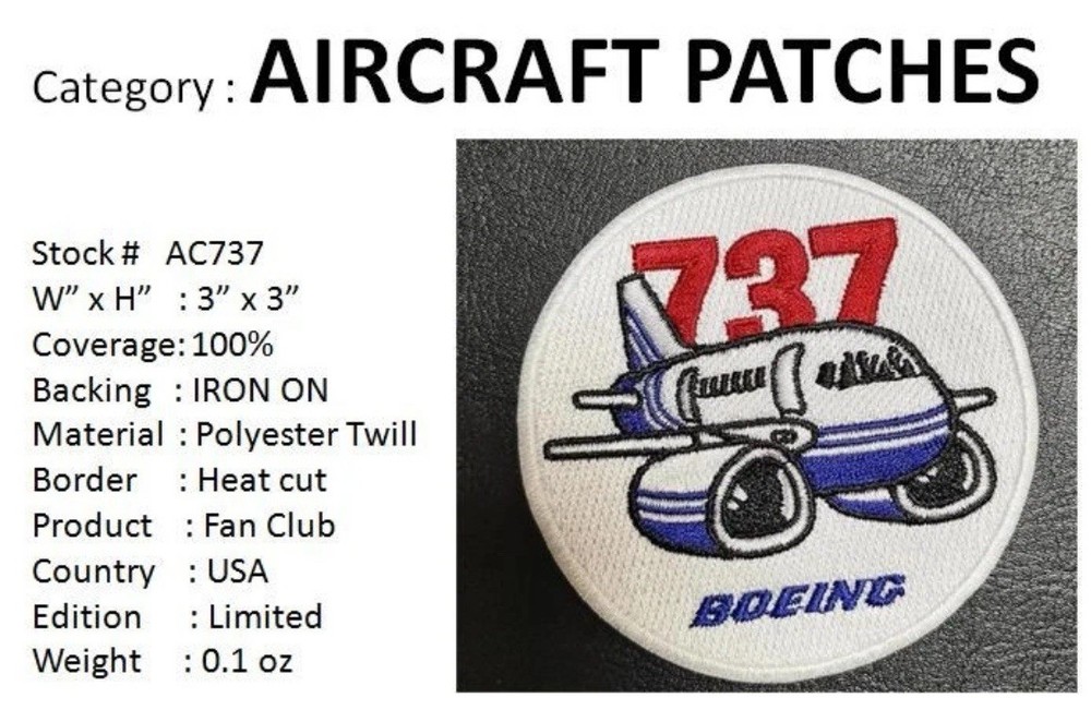 BOEING 737 - 3” Cloth Patch - AC737