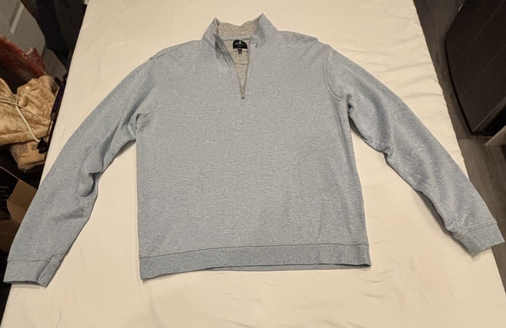 Johnnie O Sully 1/4 Zip Pullover Mens Size Small Light Blue Gray