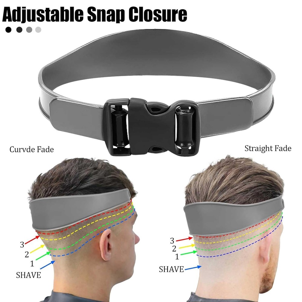 1PC Neckline Shaving Template Adjustable, 1PCS Gray