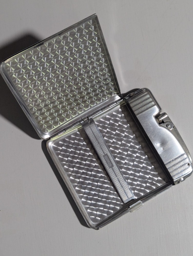 Vintage Ronson Lighter Case Ten A Case Lighter & Cigarette Holder Combo