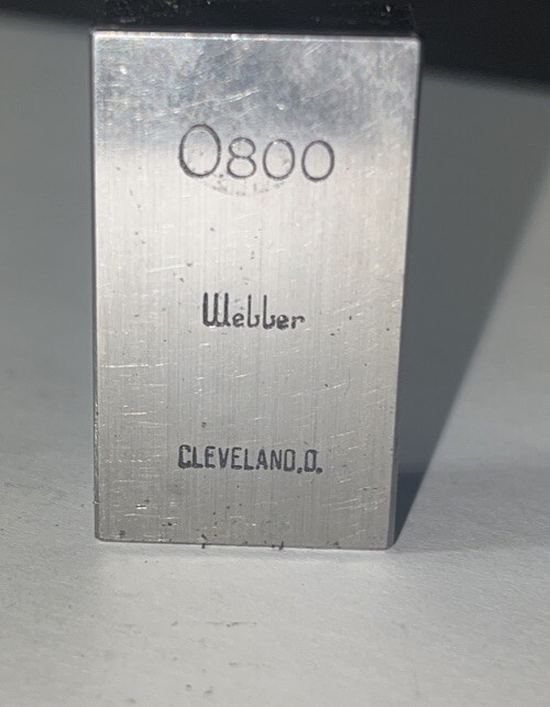 .800 Starrett-Webber Gage Block Used