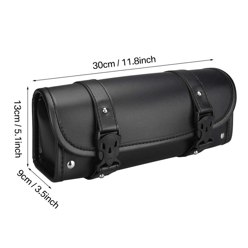 Motorcycle Front Fork Tool Bag Pouch Storage Luggage SaddleBag Leather Handlebag