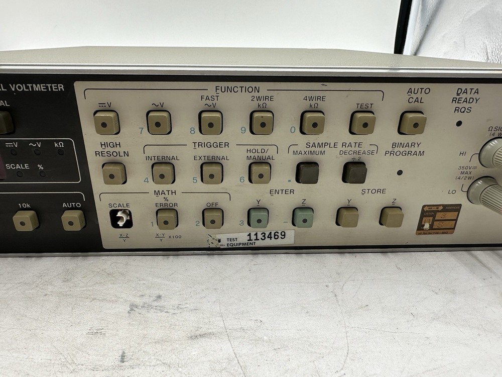 HP 3455A DIGITAL VOLTMETER- Untested, Powers On- Display Works