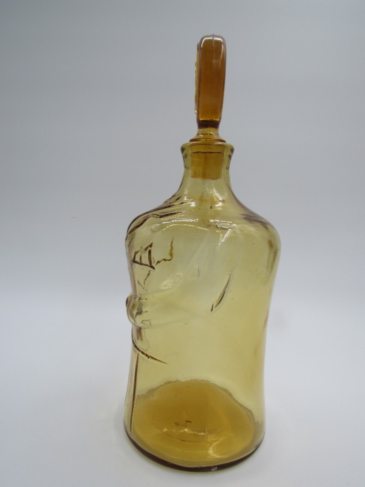 Vintage Amber Man Bottle