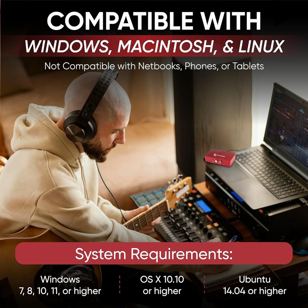Multi-Platform USB Audio Capture with Included Editing Software and Instructions
