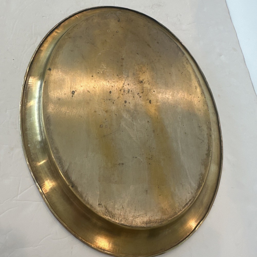 ETCHED BRASS TEA/COFFEE SET WITH TRAY. Good Condition