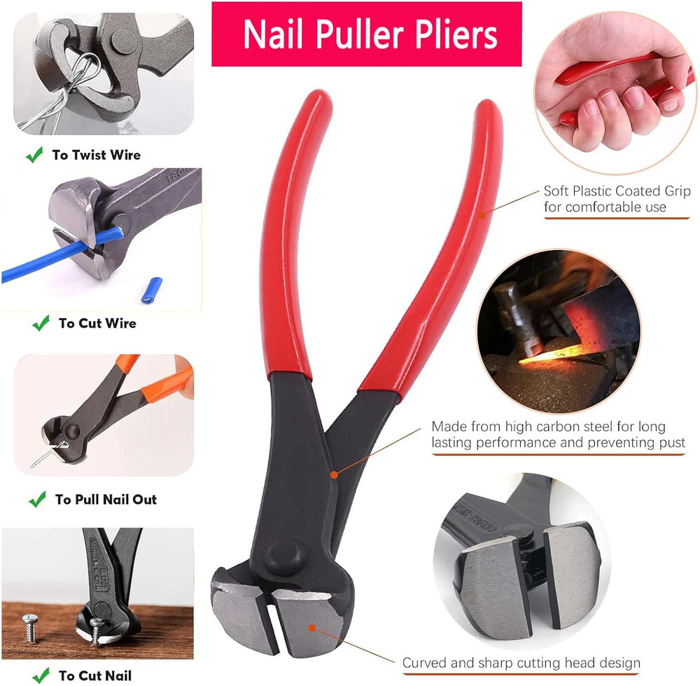Upholstery Staple Remover Tack Puller Nail Remover Tool Set Nail Puller Plier, S