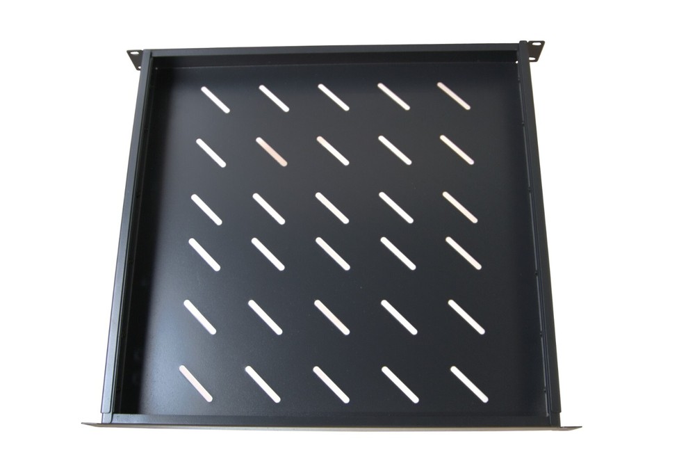 Fixed Server Rack Shelf 1U 19" 4 Post Mount Adjustable 17"-33" Extension Vented