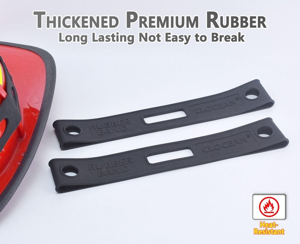 2 Pack Firefighter Helmet Straps, Thickened Rubber Black
